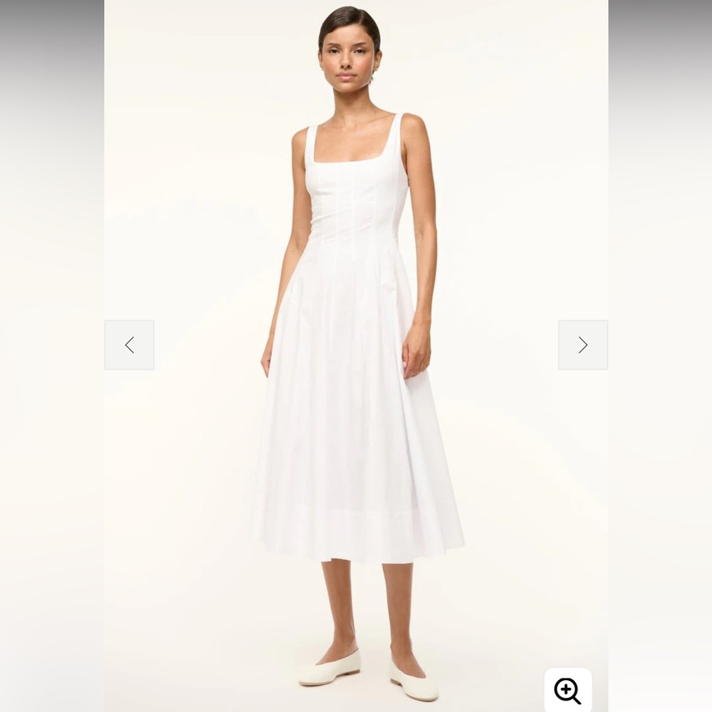 STAUD Wells Midi Dress White - Sz 6